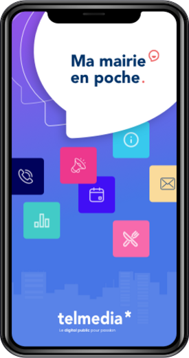 Image d'un téléphone portable affichant Ma Mairie En Poche
