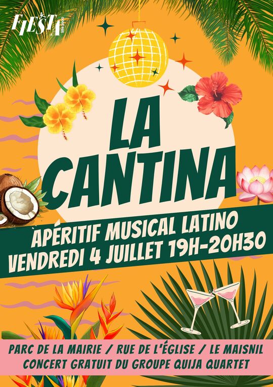 affiche apéritif musical latino du vendredi 4 juillet 2025 à Le Maisnil
